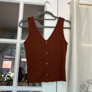 Warm brown tank top. Brand is Caution To The Wind